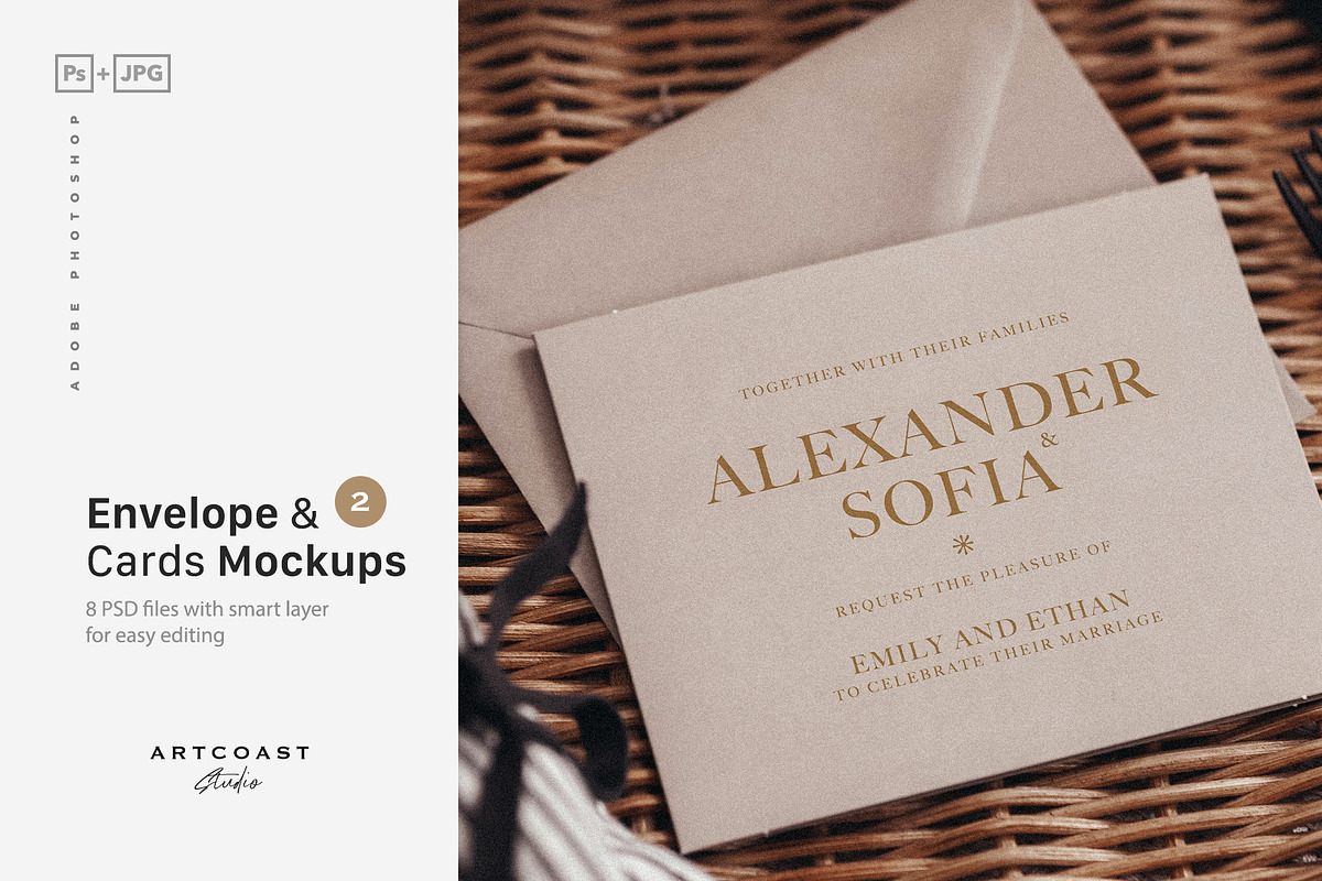 Wedding Cards & Envelope Mockup, a Books & Magazine Mockup by Artcoast Studio (Photo 2 of 6)