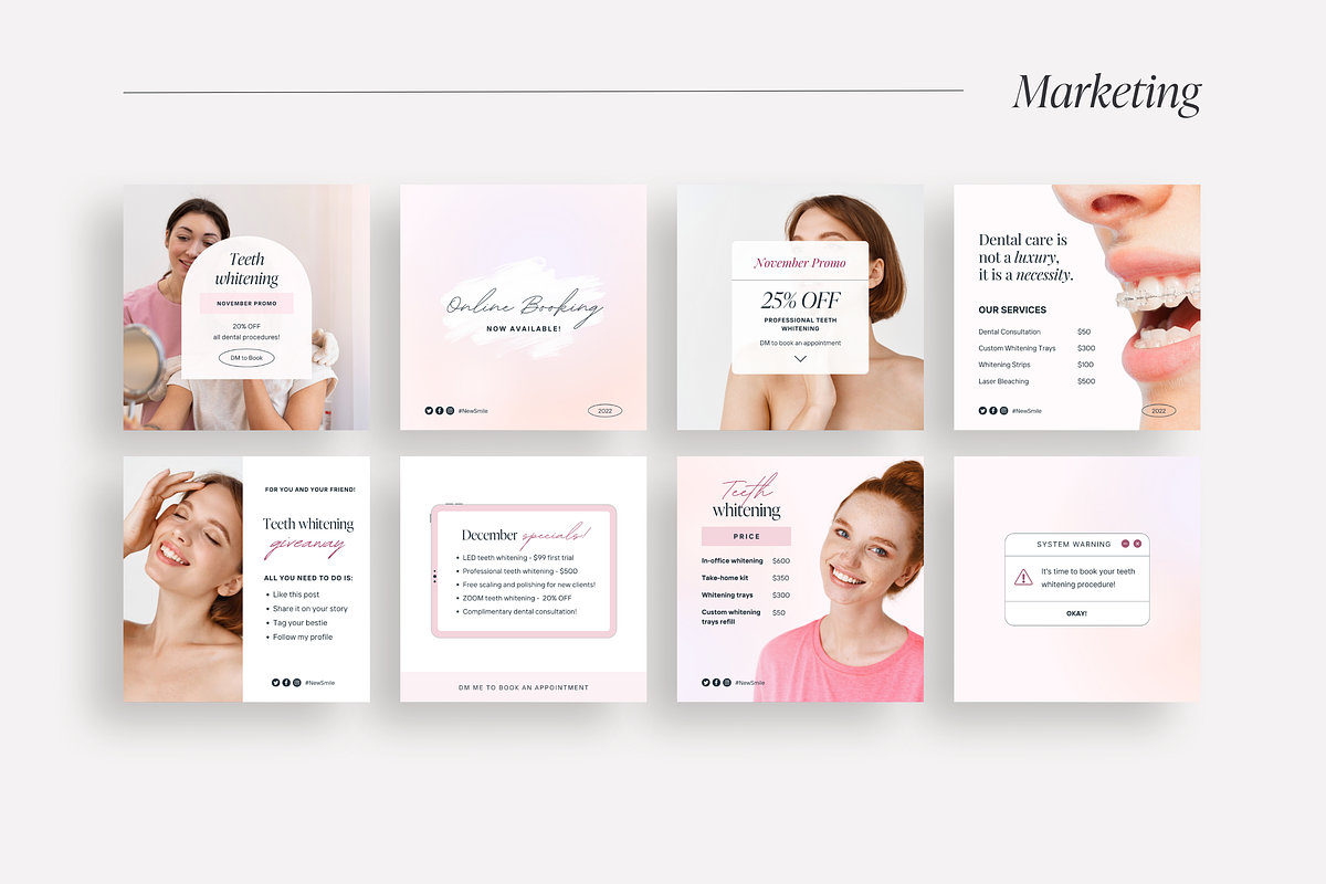 Canva Teeth Whitening templates, a Social Media Template by LiliesandBerries (Photo 8 of 22)