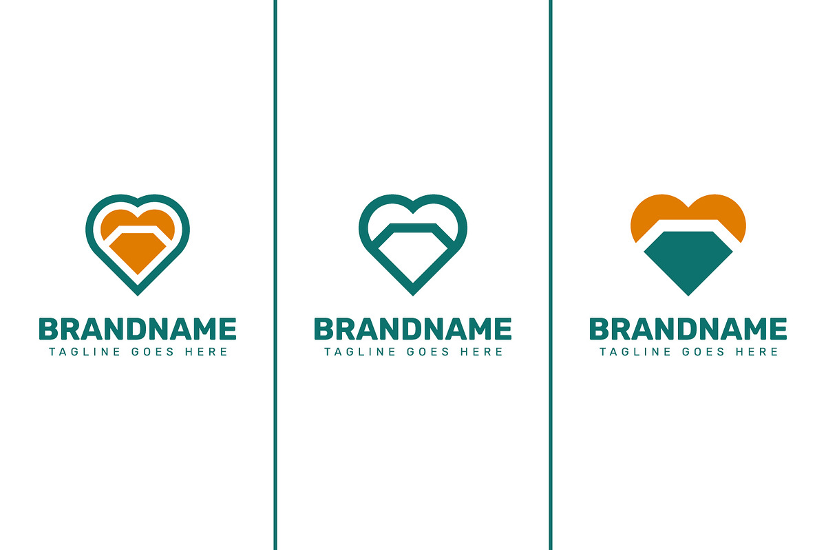 Diamond Love Logo, a Branding & Logo Template by Pray Art Design Studio