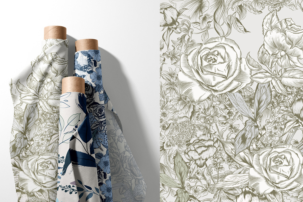 TOILE DE JOUY vector patterns set, a Seasonal Illustration by FleurArt (Photo 6 of 8)