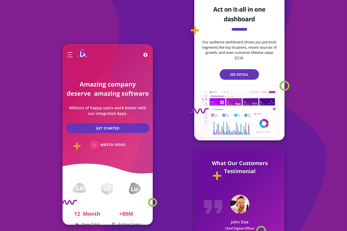 Deluxas - App Landing Page SaaS, a HTML Template by UInstrument (Photo 2 of 5)