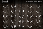25 Vintage, Hand Drawn Antlers, an Icon by Design Surplus (Thumbnail 2 of 2)