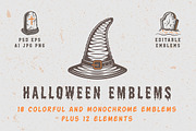 Vintage Halloween Emblems Part 1, a Branding & Logo Template by AkimD (Thumbnail 1 of 5)