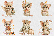 Whimsical Halloween Mouse Clipart, a Seasonal Illustration by Rose Art (Thumbnail 3 of 8)