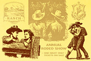 Vintage Retro Rodeo illustrations, an Object Illustration by Nocturnal Wolf (Thumbnail 4 of 17)