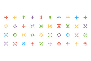 400 Flat Arrows Vector Icons