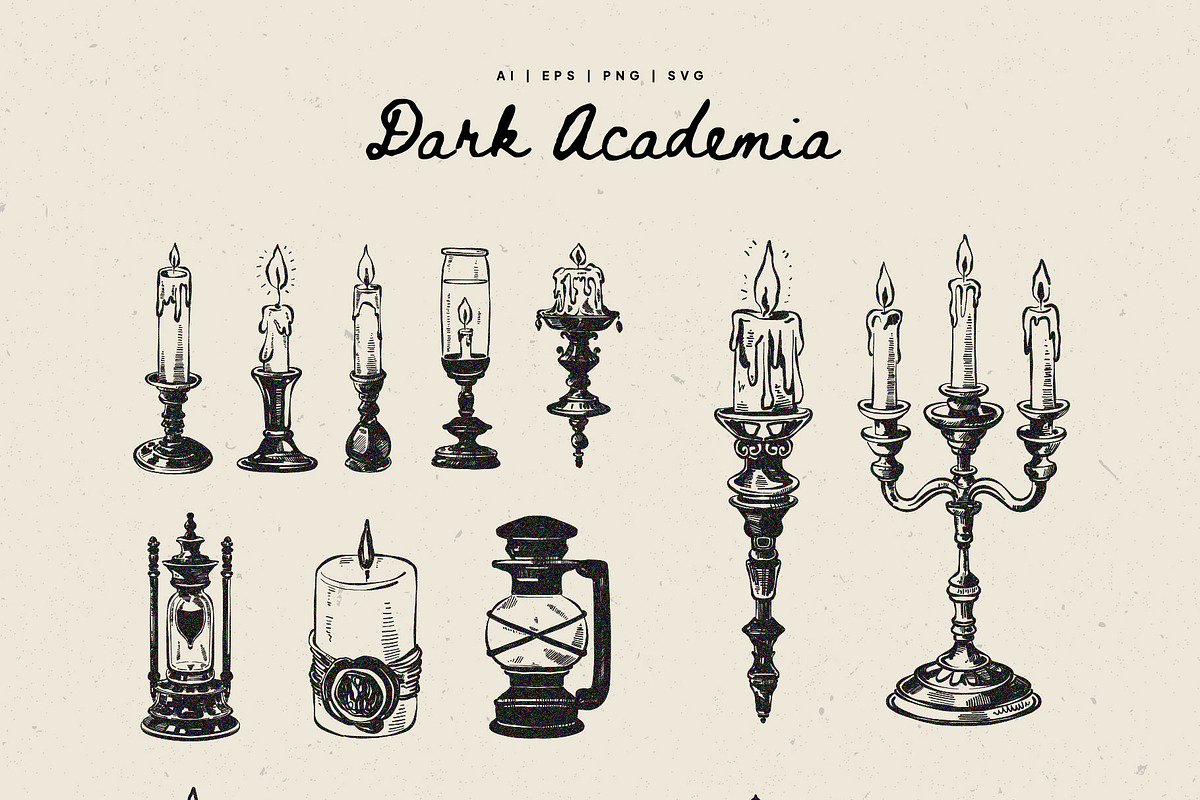 Dark Academia P.2 | Illustration Kit, an Object Illustration by KetteCreate (Photo 7 of 16)