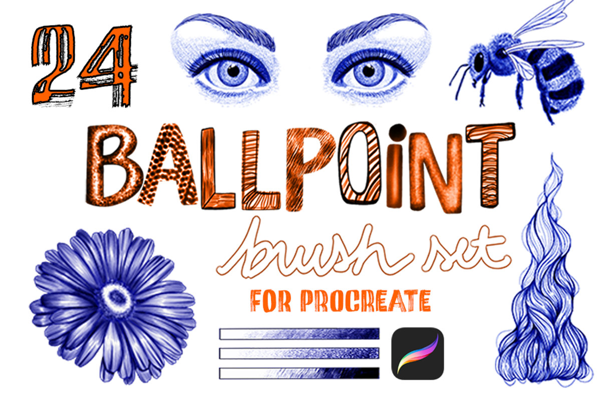 The Ballpoint Artist Kit - Procreate, a Brush Add-On by Ink by Stefi (Photo 1 of 5)