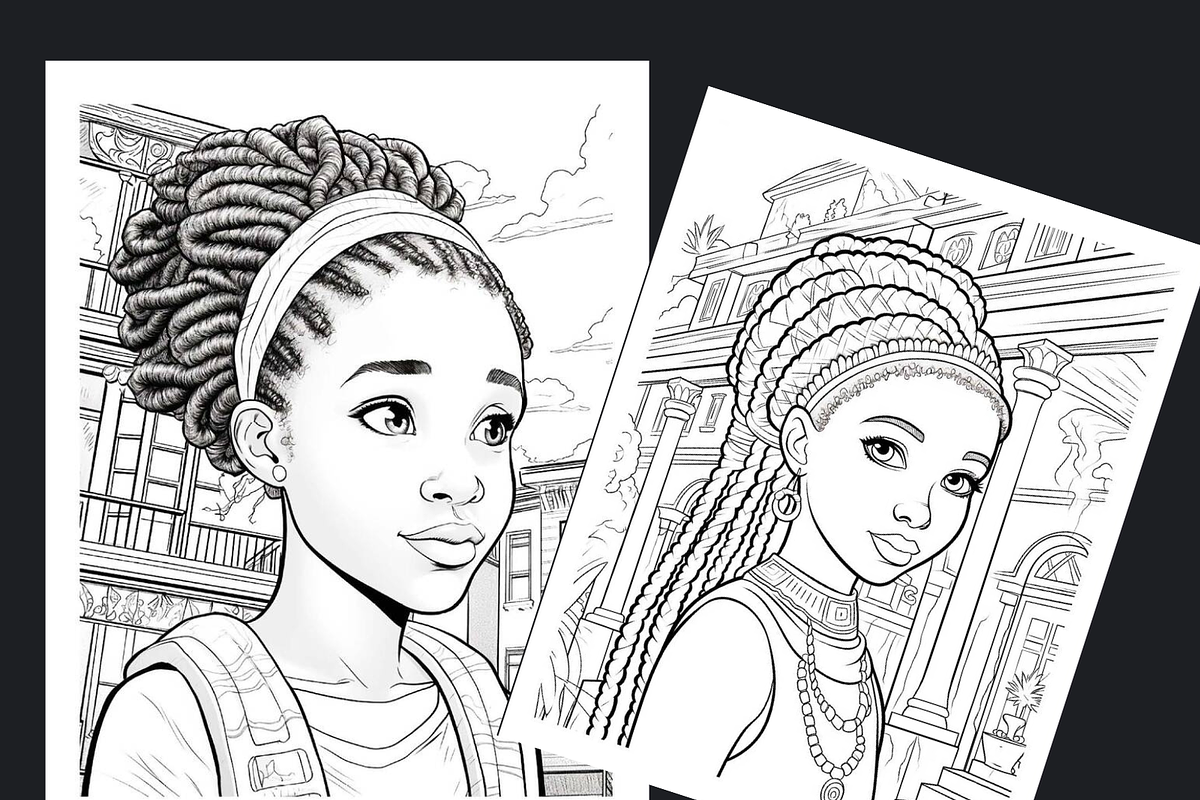 Black Girl Coloring Book, a Person Illustration by Sourcedigi (Photo 2 of 3)