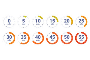 Chronometer icons. Simple timers, an Illustration by Valerie Bodnar