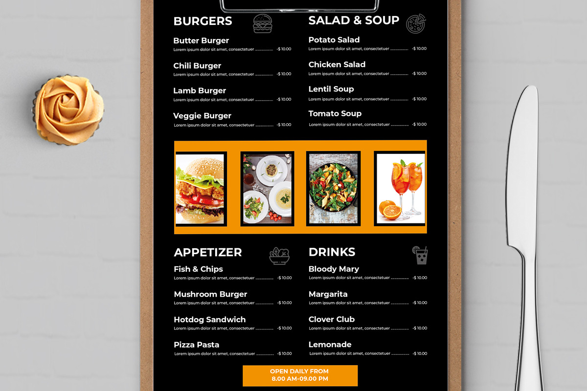 Delicious Food Menu Template