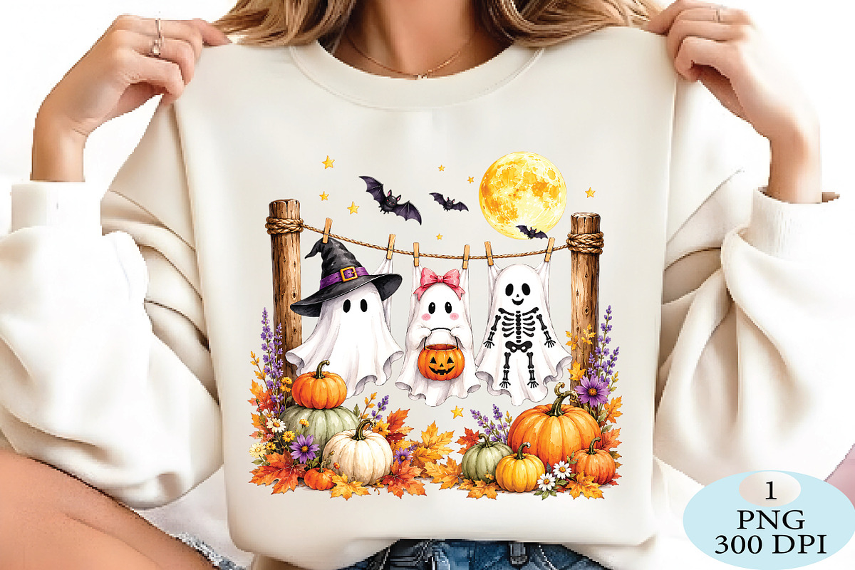 Hanging Ghost Halloween Fall PNG, a Seasonal Illustration by Daily.Designs (Photo 2 of 5)