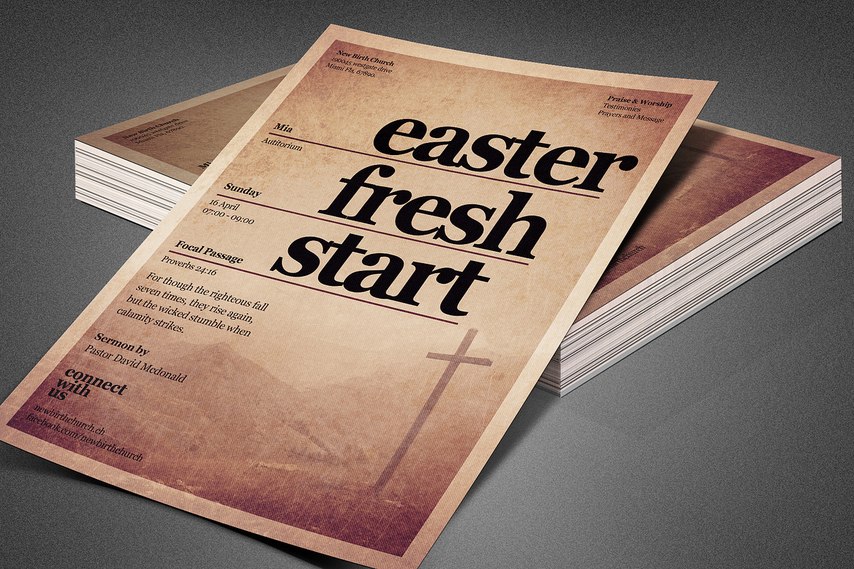 Easter Fresh Start Church Flyer, a Flyer Template by loswl (Photo 1 of 7)