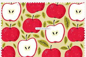 Fruits & Patterns Crayon Style Set