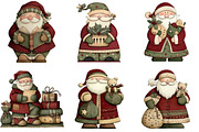 Vintage Christmas Santa Clipart, an Illustration by DreamArtGraphic (Thumbnail 2 of 4)