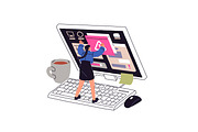 Overworking, work overload concept, a Work Illustration by PaperTrident (Thumbnail 3 of 9)