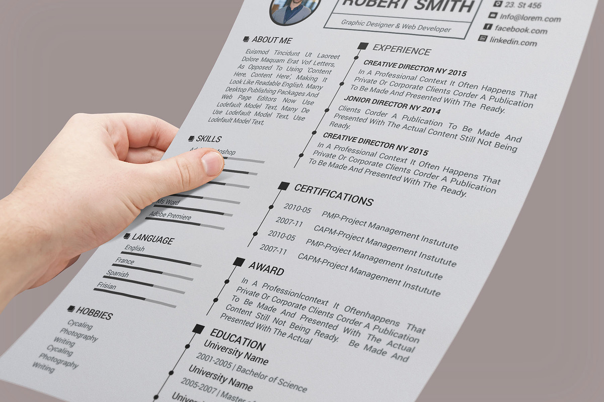 Clean Resume/CV, a Resume Template by designvillage (Photo 8 of 14)