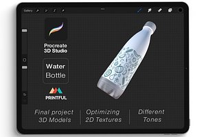Procreate 3d Model - Mockup bottle, a 3D by Procreate3dStudio