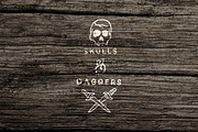 Skulls & Daggers Vector Clipart, a Texture Illustration by SUH-NY (Thumbnail 1 of 3)