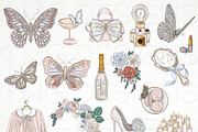 Butterfly Fashion Girl Clip Art, an Illustration by TWG Designs (Thumbnail 2 of 4)