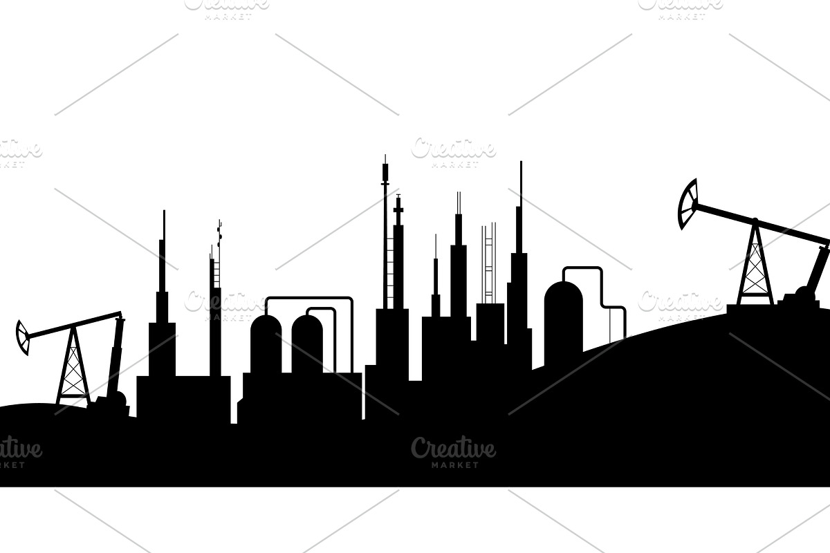 Oil gas in silhouette design, an Illustration by Things for designers
