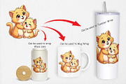 Cat Mother's Day Clipart, a Graphic by Artnoy (Thumbnail 4 of 5)