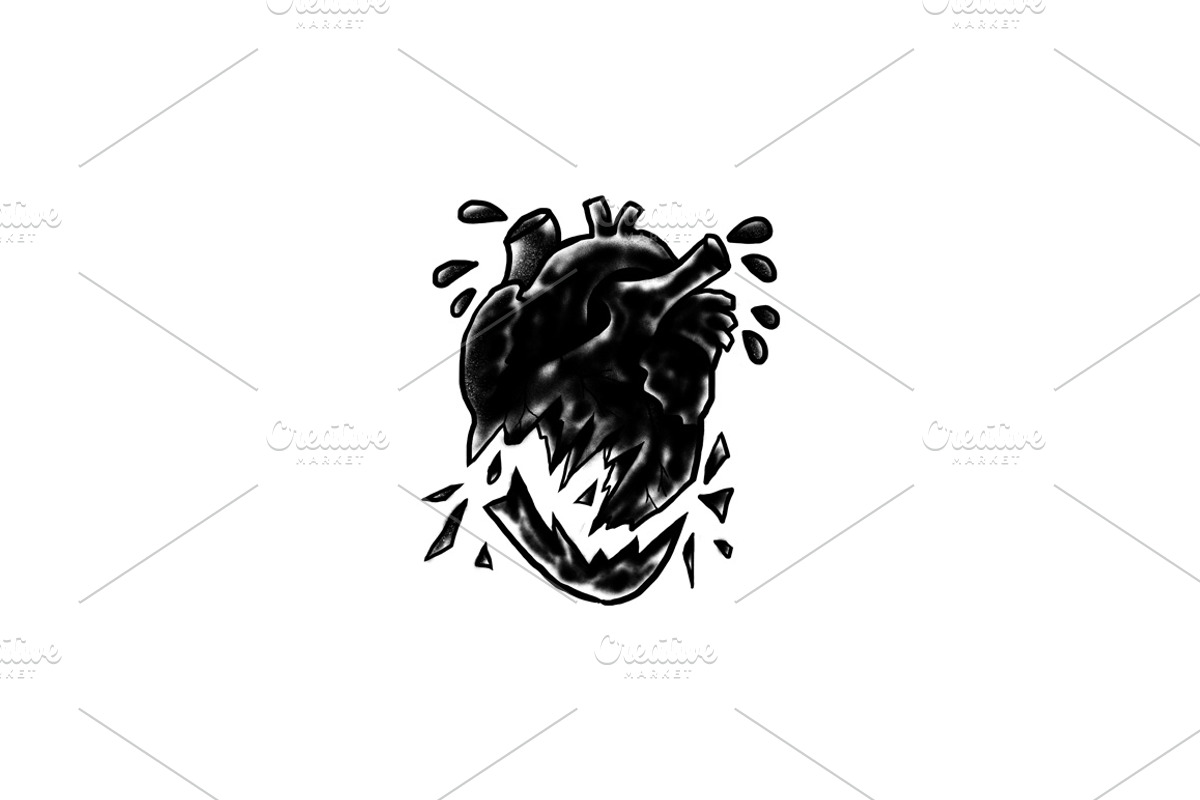 Human Heart | Tattoo Style, an Education Illustration by Design by sebrodbrick (Photo 5 of 11)