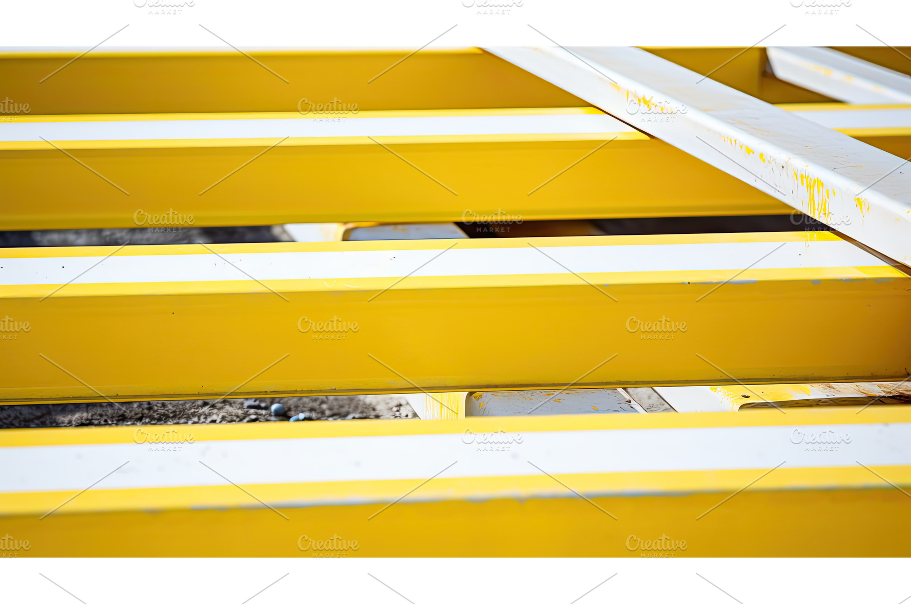 beam yellow white construction lines, an Industrial Photo by pikepicture