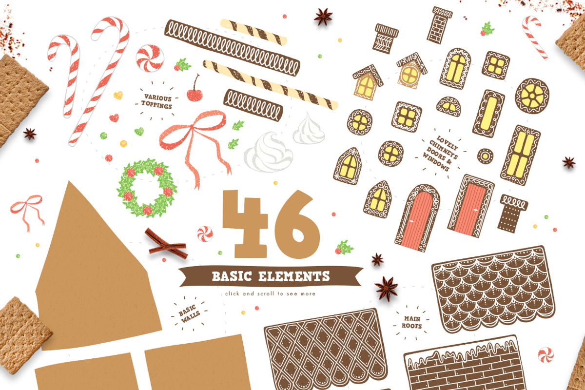 Christmas Gingerbread House Creator, a Decorative Illustration by Euonia Meraki (Photo 2 of 13)