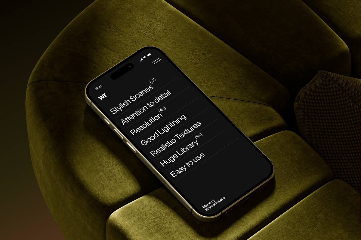 iPhone 16 Interior mockups, an iPhone Mockup by Wannathis.one (Photo 6 of 10)