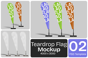 Teardrop Flag Mockup, an Advertising Mockup by Permadi Creative