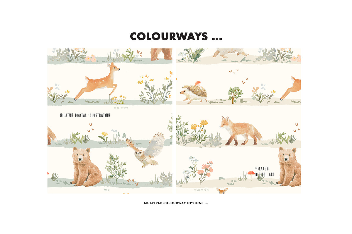 Woodland enchanted forest pattern, a Pattern Graphic by Milatoo (Photo 2 of 3)