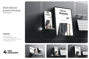 Device Screen Mockup With Pegboard