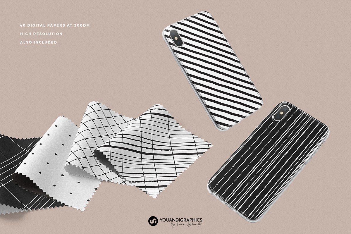 Grids & Lines Seamless Patterns, a Pattern Graphic by Youandigraphics (Photo 6 of 12)