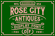Rose City Antiques Font, a Font by MightySHORT (Thumbnail 1 of 3)