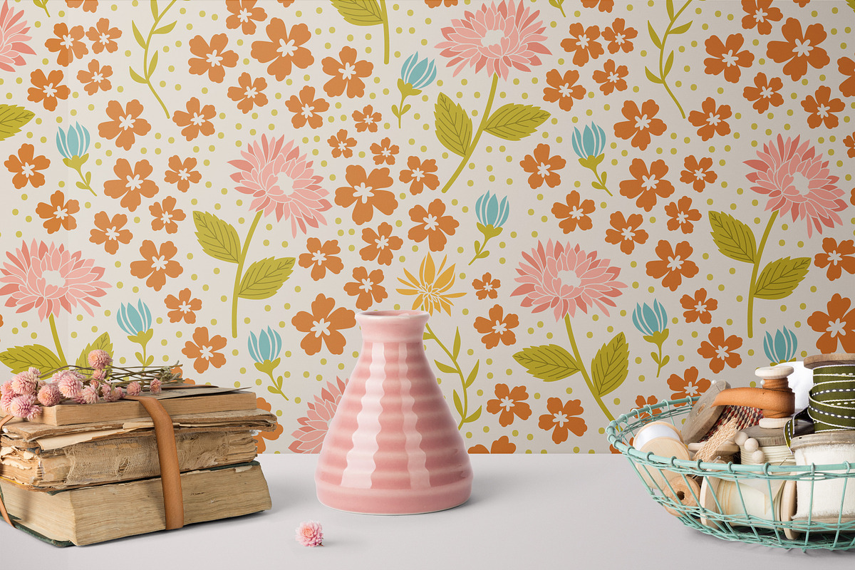 Vintage Floral Feedsack Patterns, a Pattern Graphic by Wild Twig Co (Photo 2 of 5)