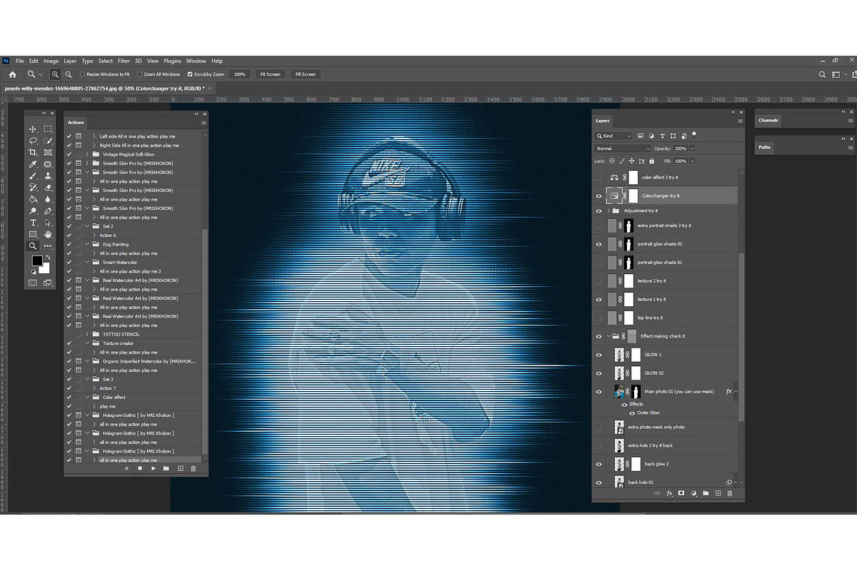Hologram Gothic Photoshop Action, an Action Add-On by MRI STUDIO (Photo 15 of 16)