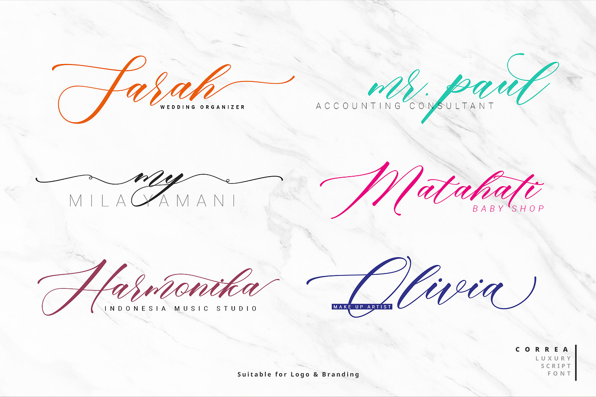 Correa Script-UPDATE, a Script Font by FadeLine Studio (Photo 9 of 9)