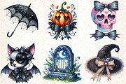 Gothic Coquette Halloween Clipart, an Illustration by DreamCafeArt (Thumbnail 3 of 7)
