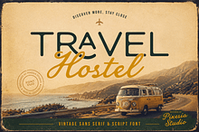 Travel Hostel - Vintage Font Duo