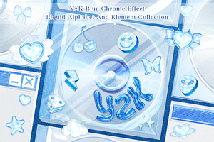 Y2K blue chrome collection