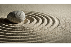 Single stone sits in the center of, an Abstract Photo by Lermont51