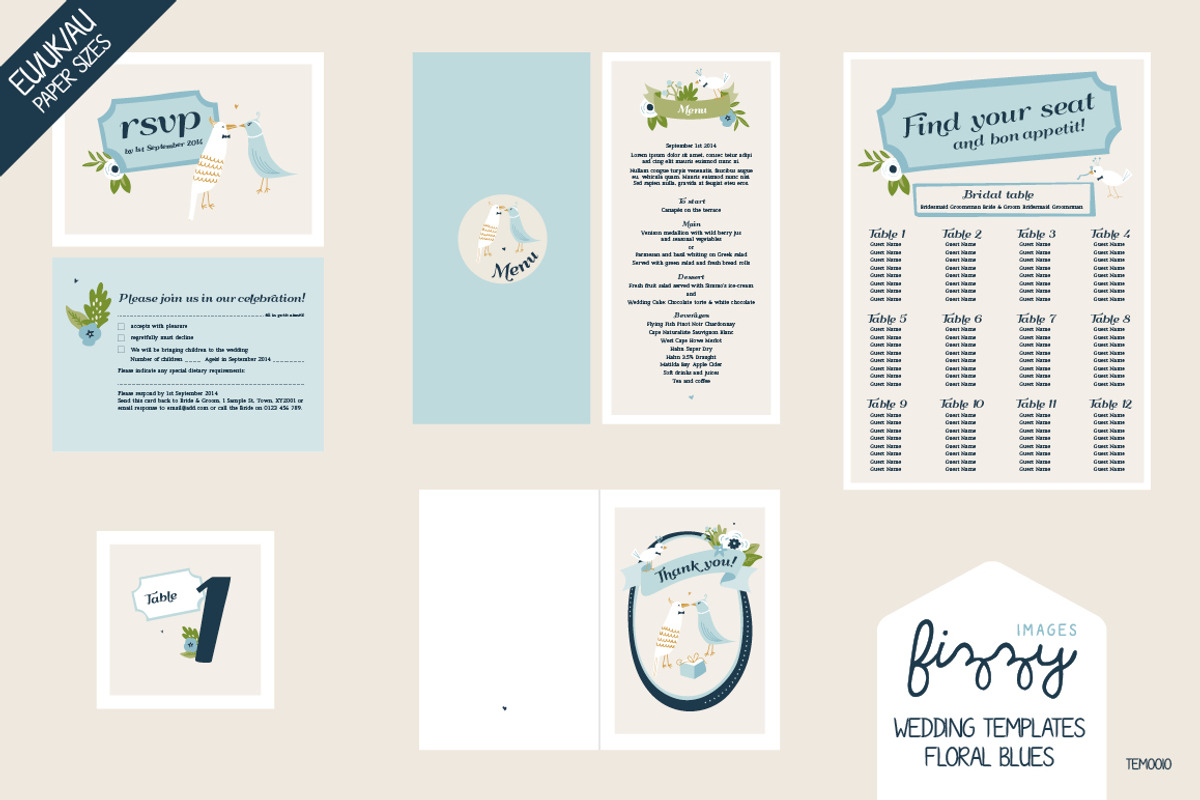 28 x EU/UK/AU Wedding Templates, an Invitation Template by Fizzy Images (Photo 2 of 2)