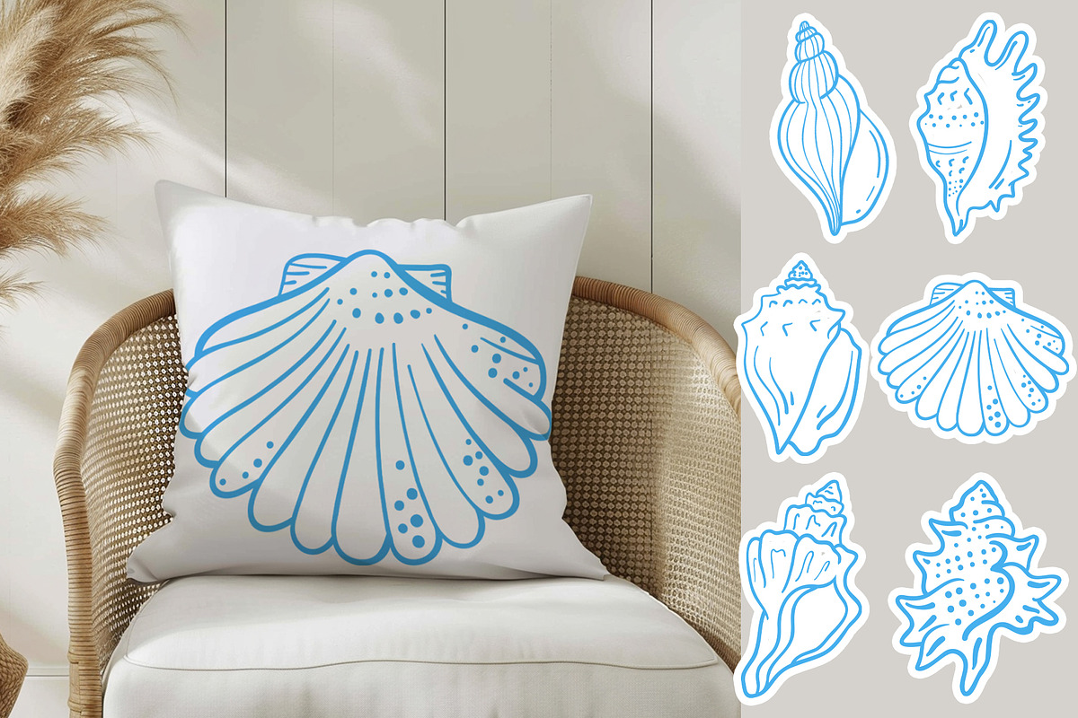 Seashells Lineart, a Seasonal Illustration by Carpet Tapete Pretzel (Photo 6 of 8)