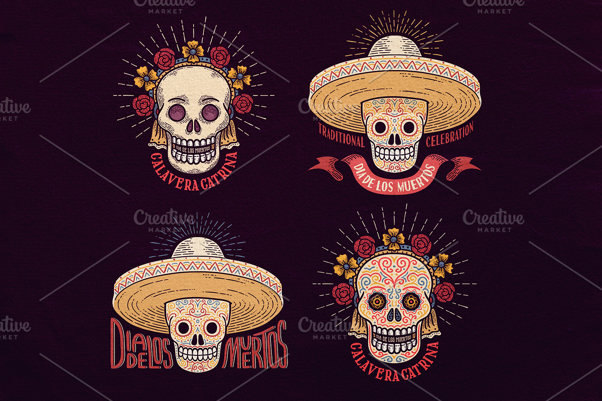 Day of the Dead Sugar Skull, a Branding & Logo Template by Agor2012 shop (Photo 4 of 4)