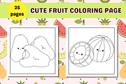 Cute Fruit Coloring Pages For Kids, a Food Illustration by Salaly (Thumbnail 4 of 8)