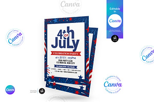 4th of July party invitation, a Flyer Template by Aam360