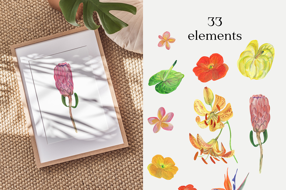 Extravagant Tropics Gouache Florals, a Seasonal Illustration by Catch the Dream Art (Photo 8 of 12)