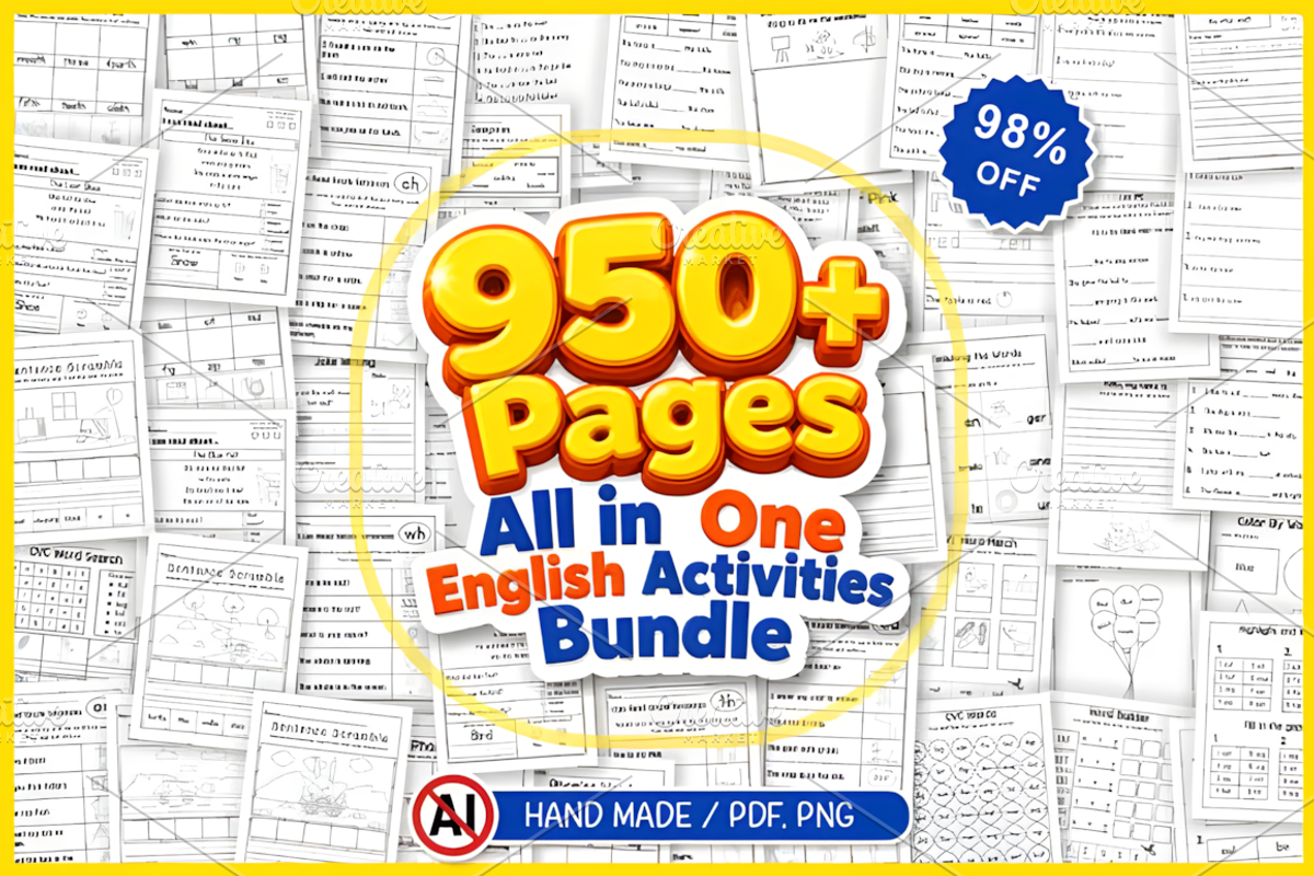 All in One English Activities Bundle, a Marketing Template by Coco Bloom (Photo 1 of 2)