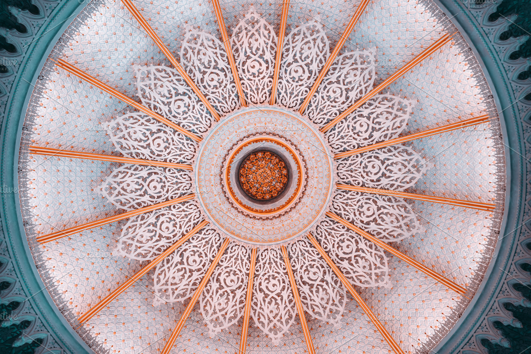Ornate Islamic dome ceiling detail, a Background Photo by SkyNext